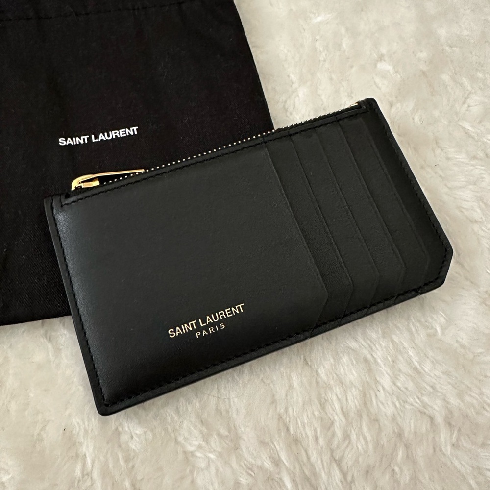 SOLD Saint Laurent Black Zip Wallet